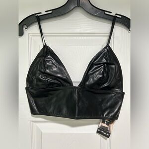 Faux Leather Bra Top NWT